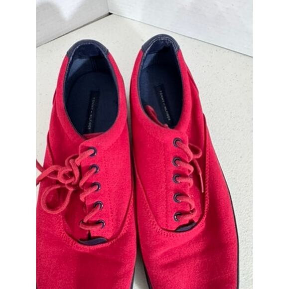 "TOMMY HILFIGER" Red Mens Sneakers Size 12 Street Wear Preppy Academia Walking - Picture 5 of 11